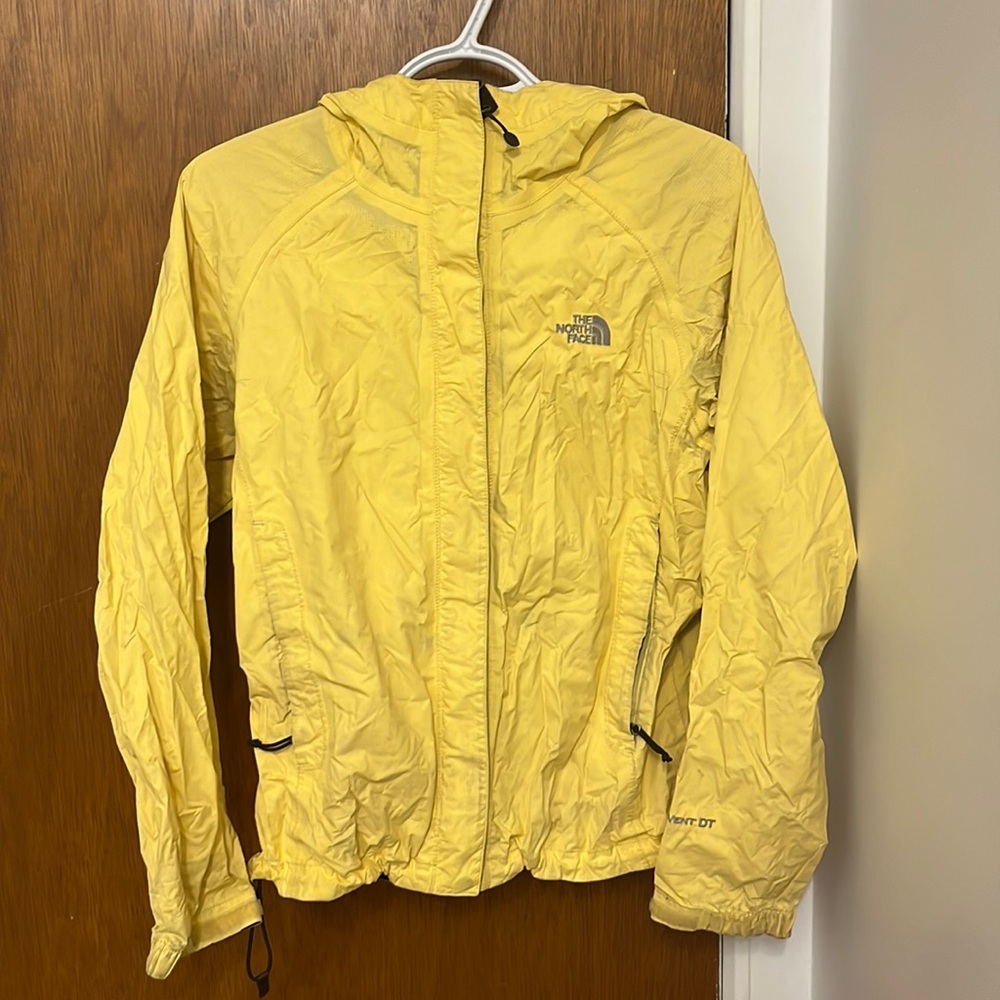 Bright yellow North Face jacket size small
